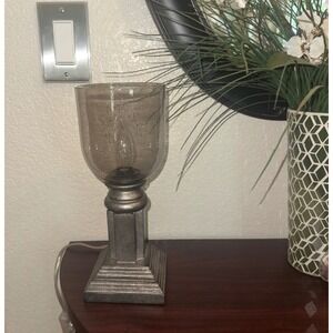 Smoked Glass Table Lamp Bedside‎ Accent Lighting Home Decor Modern Vintage